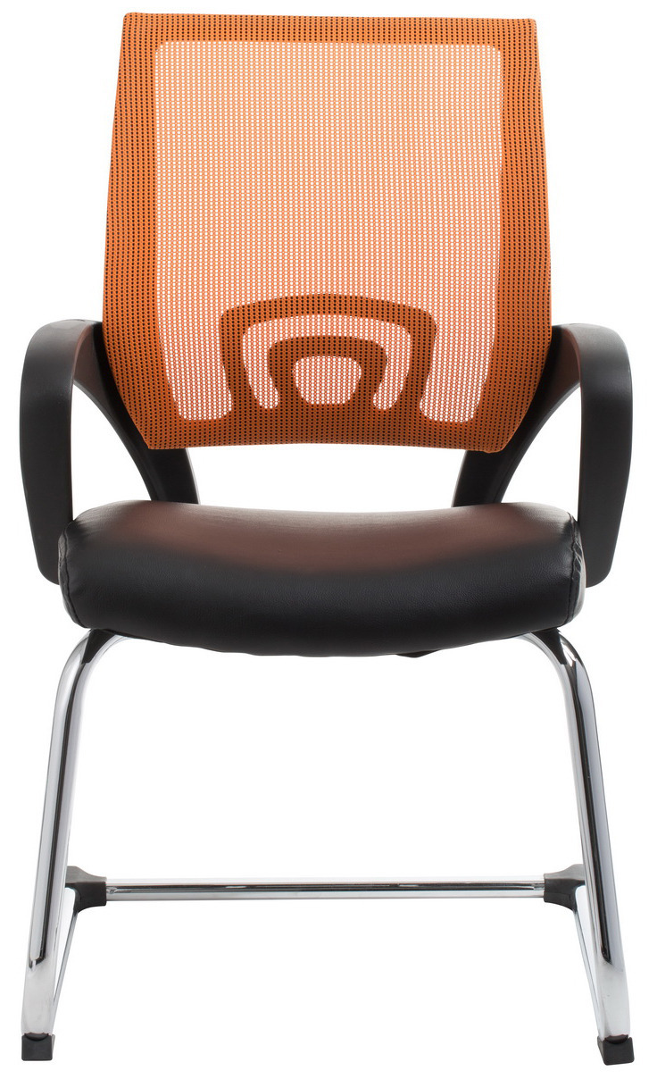 View Orange Mesh Visitor Waiting Room Chair Office Stock