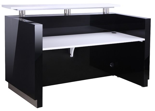 Hugo Black Reception Desk Counter Office Salon Receptionist | Office Stock