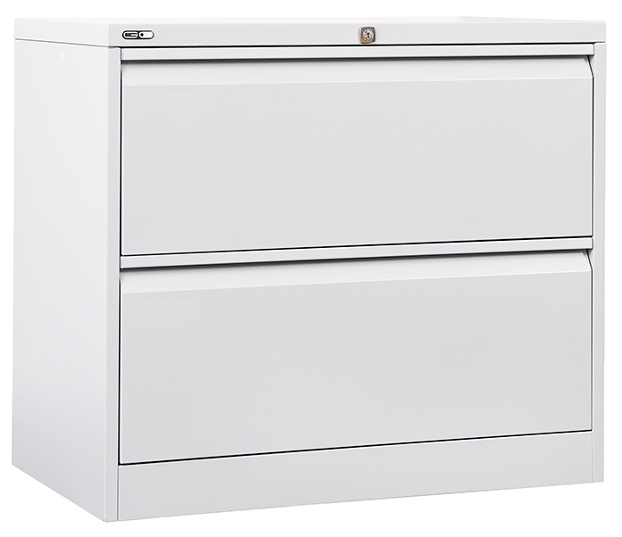 GO Steel White Lateral Filing Cabinet 2 Drawer