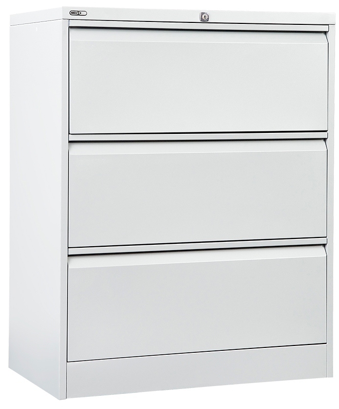 GO Steel White Lateral Filing Cabinet 3 Drawer