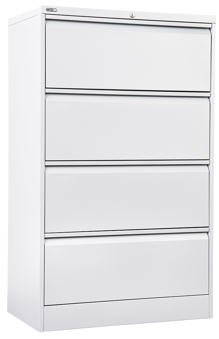 GO Steel White Lateral Filing Cabinet 4 Drawer