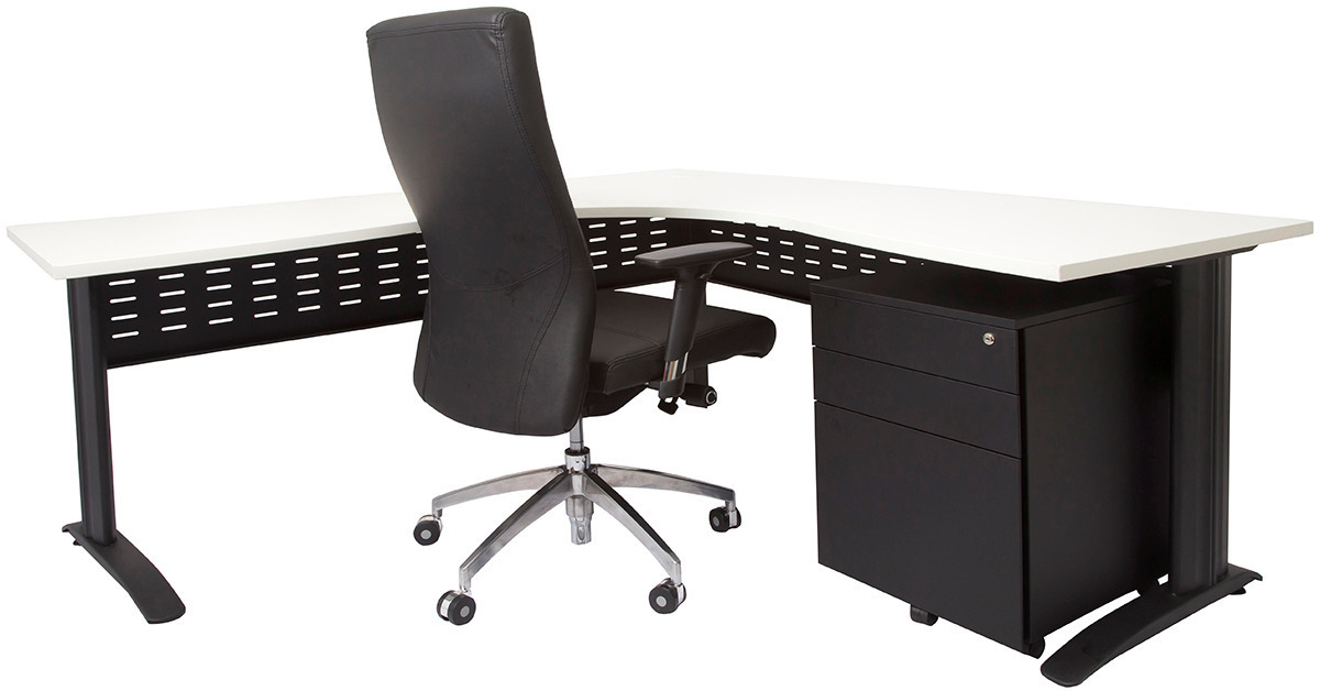 Rapid White Corner Office Desk Workstation