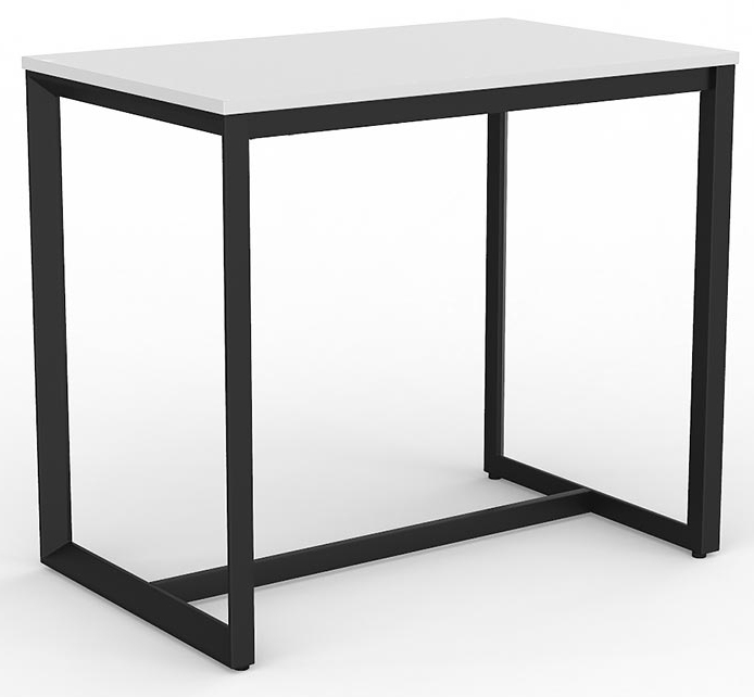 Anvil Bar Height Table Black Frame White Top