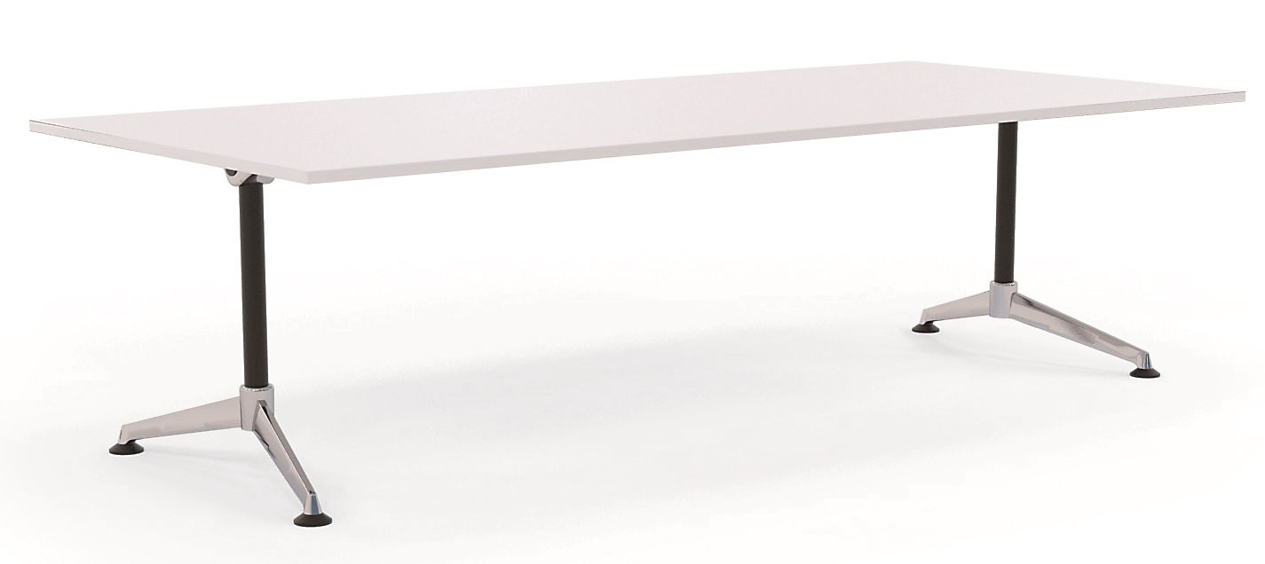 Modulus White Boardroom Meeting Table - Single Post | Office Stock