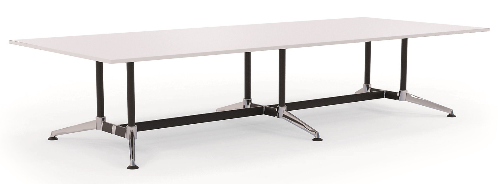 Modulus White Boardroom Meeting Table - Twin Post