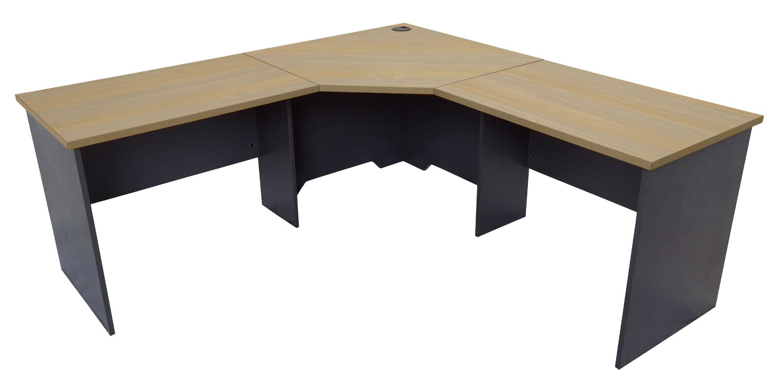 Express Corner Workstation Home Office Desk New Oak & Ironstone