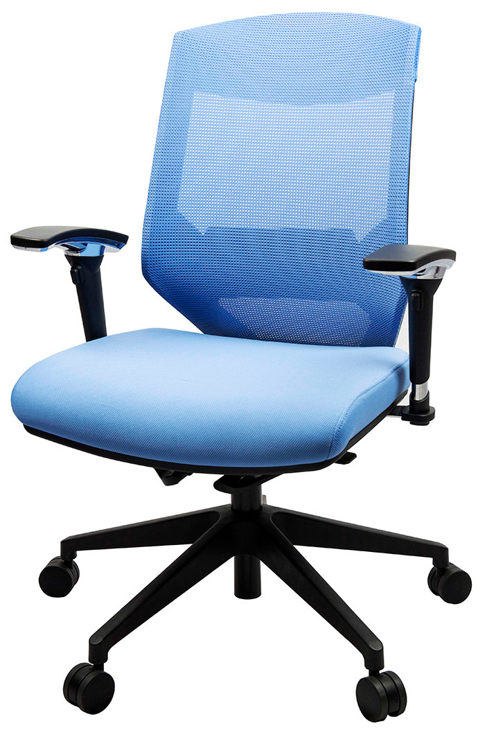 Blue mesh shop desk chair