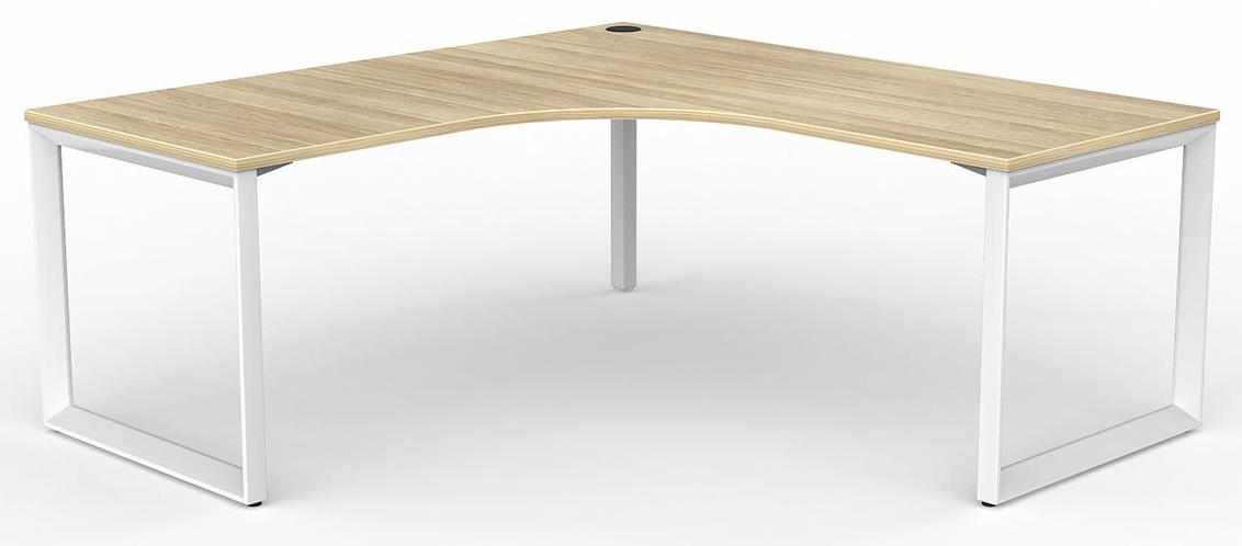 Anvil Modern Corner Desk White Frame New Oak Desk Top