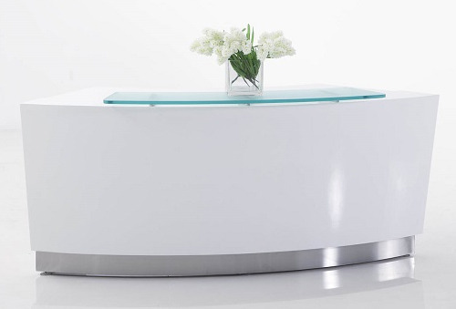 Evo White Reception Desk Counter