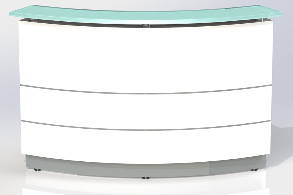 White curved on sale reception desk