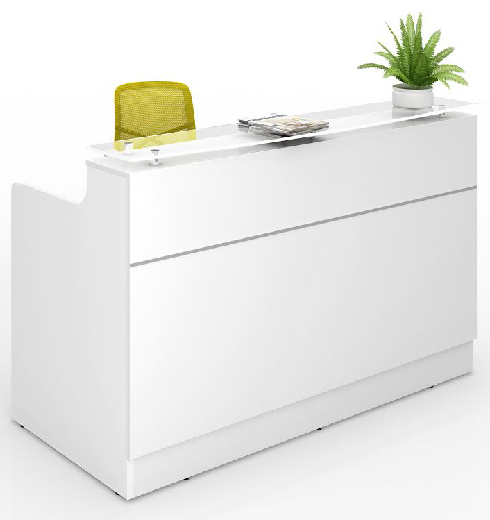 Classic White Reception Desk Counter, White Salon Reception Desks