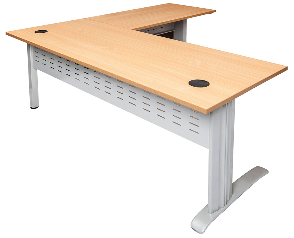 Rapid Span Beech Desk with Return