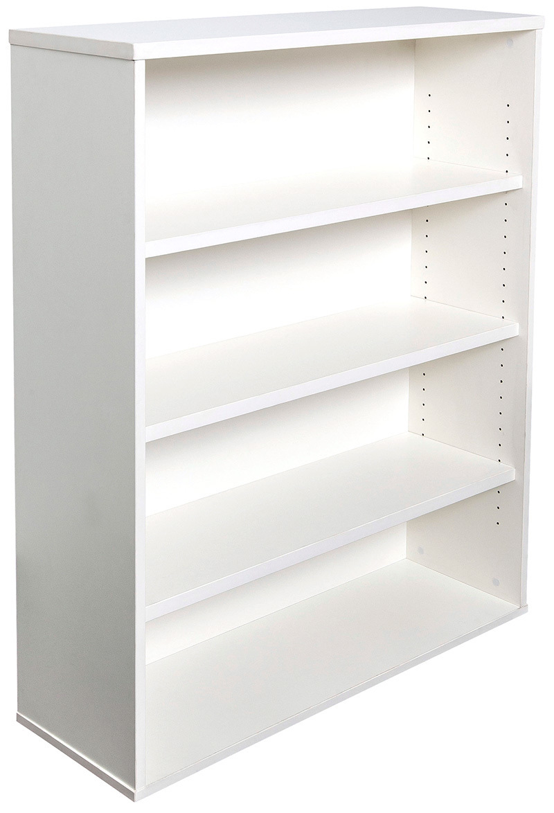 Express Small White Bookcase Storage, Small White Three Shelf Bookcase