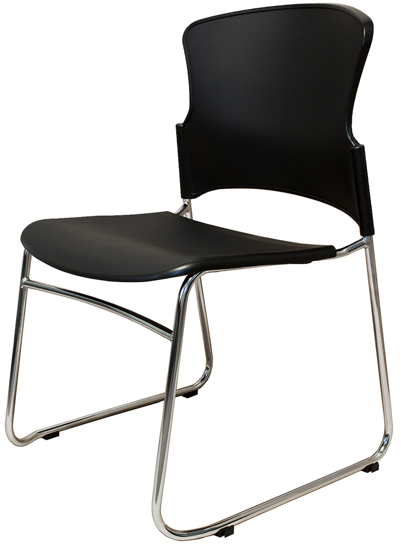 Zing Black Plastic Sledbase Visitor Chair Office Stock