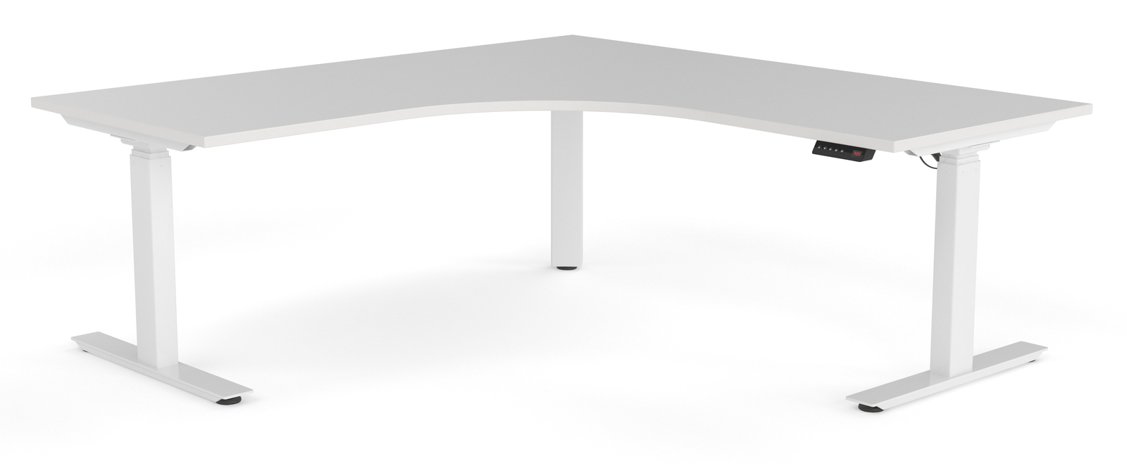 Agile corner standing desk with electric height adjustable