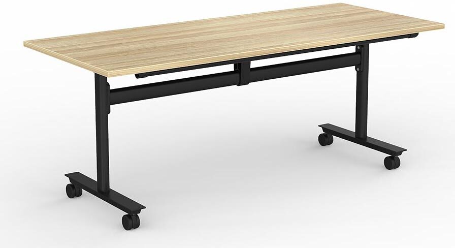 Agile New Oak Mobile Flip Top Table