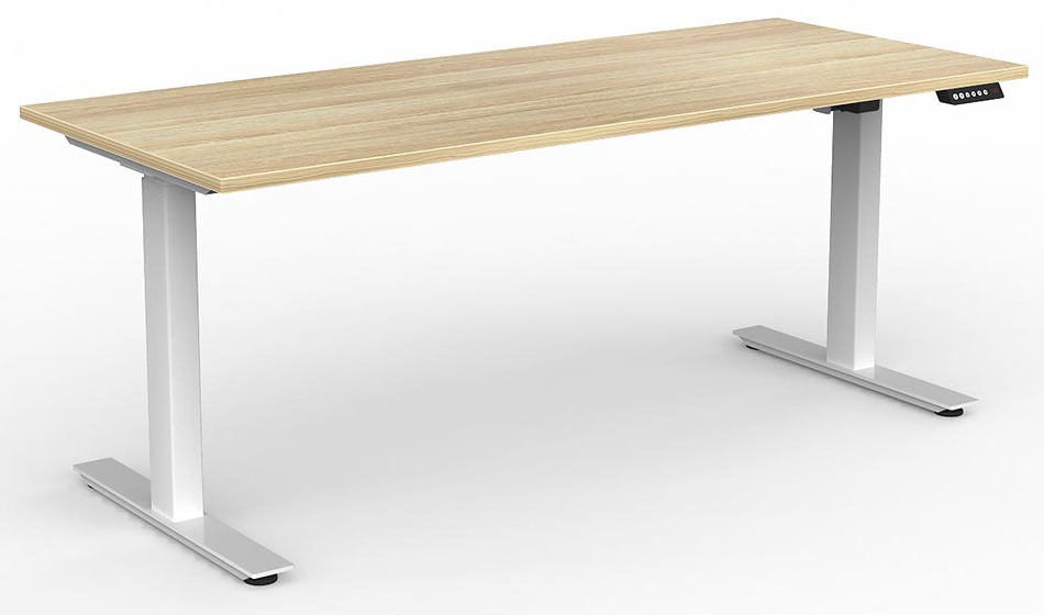 Agile Electric Sit Stand Desk White New Oak