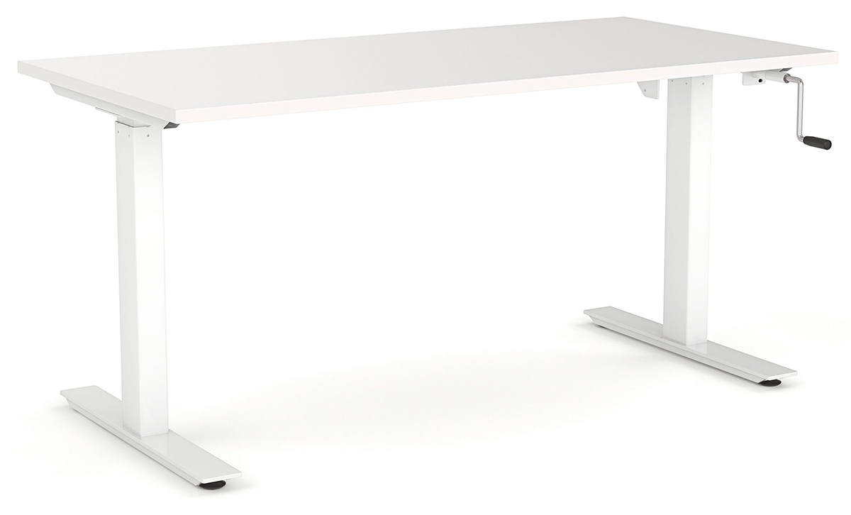 Agile Manual Height Adjustable Standing Desk - White Frame