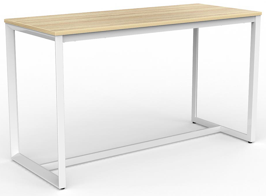 Anvil Bar Height Table White Frame New Oak Top