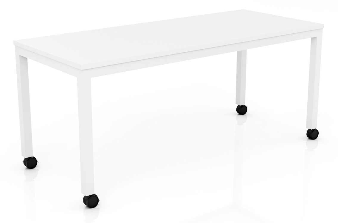Axis Mobile Meeting Table White Frame White Top