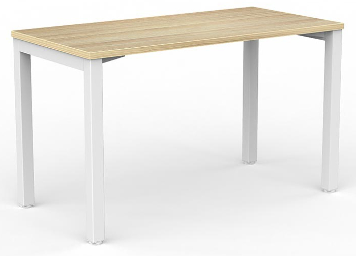 Axis White Straight Desk New Oak Desktop