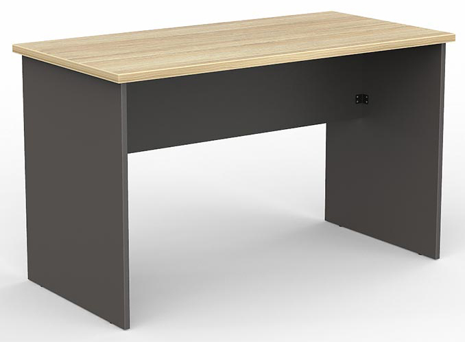 EkoSystem Straight Office Desk New Oak & Charcoal