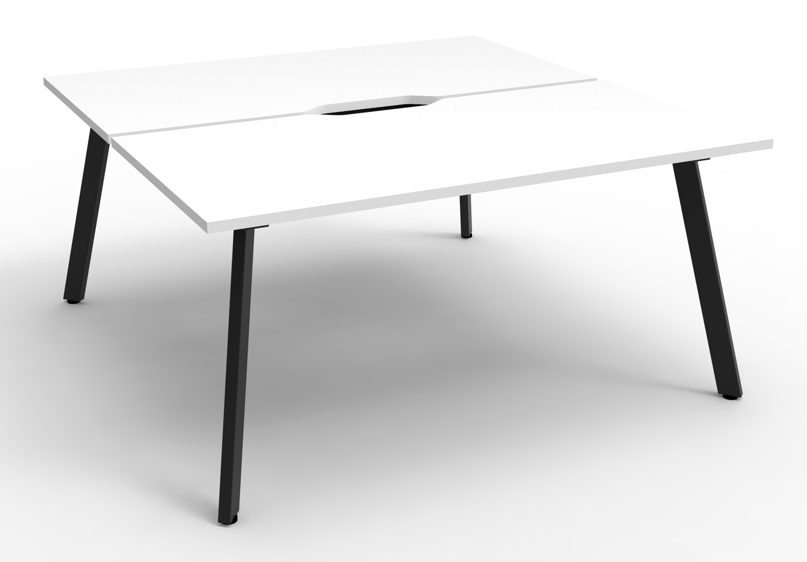 Eternity 2 Person Double Sided Workstation Black Frame White Top