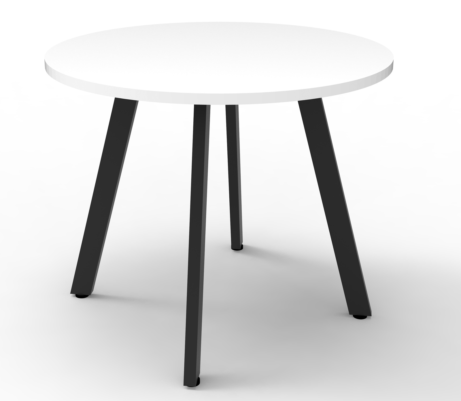 Eternity Round Meeting Table Black Frame White Top