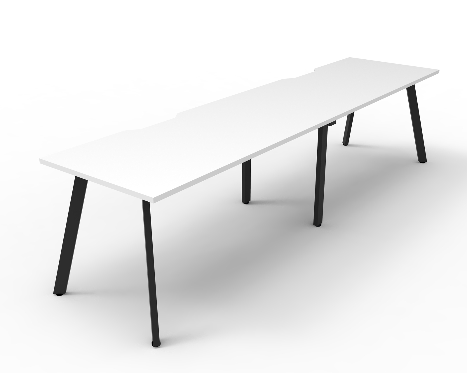 Eternity 2 Person Single Sided Workstation Black Frame White Top