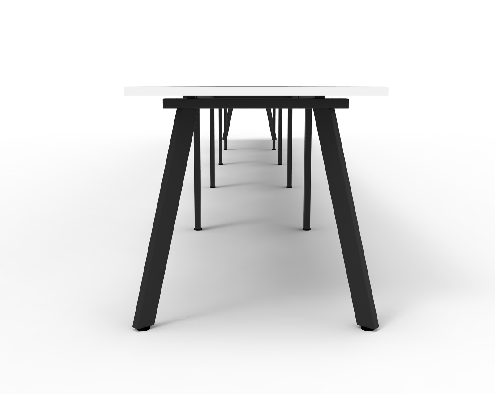 Eternity 5 Person Single Sided Workstation Black Frame White Top