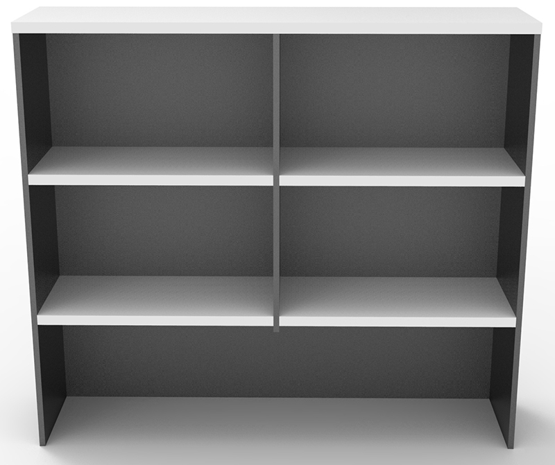 Express Desk Storage Hutch Unit White & Ironstone