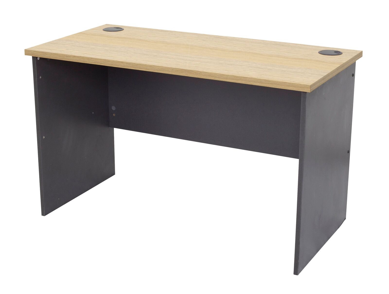 Express Straight Home Office Desk New Oak & Ironstone