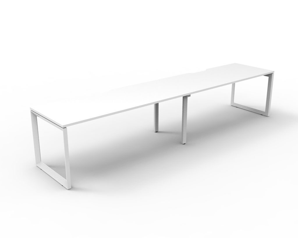 Deluxe Rapid Infinity 2 Person Single Sided Workstation White Frame White Top