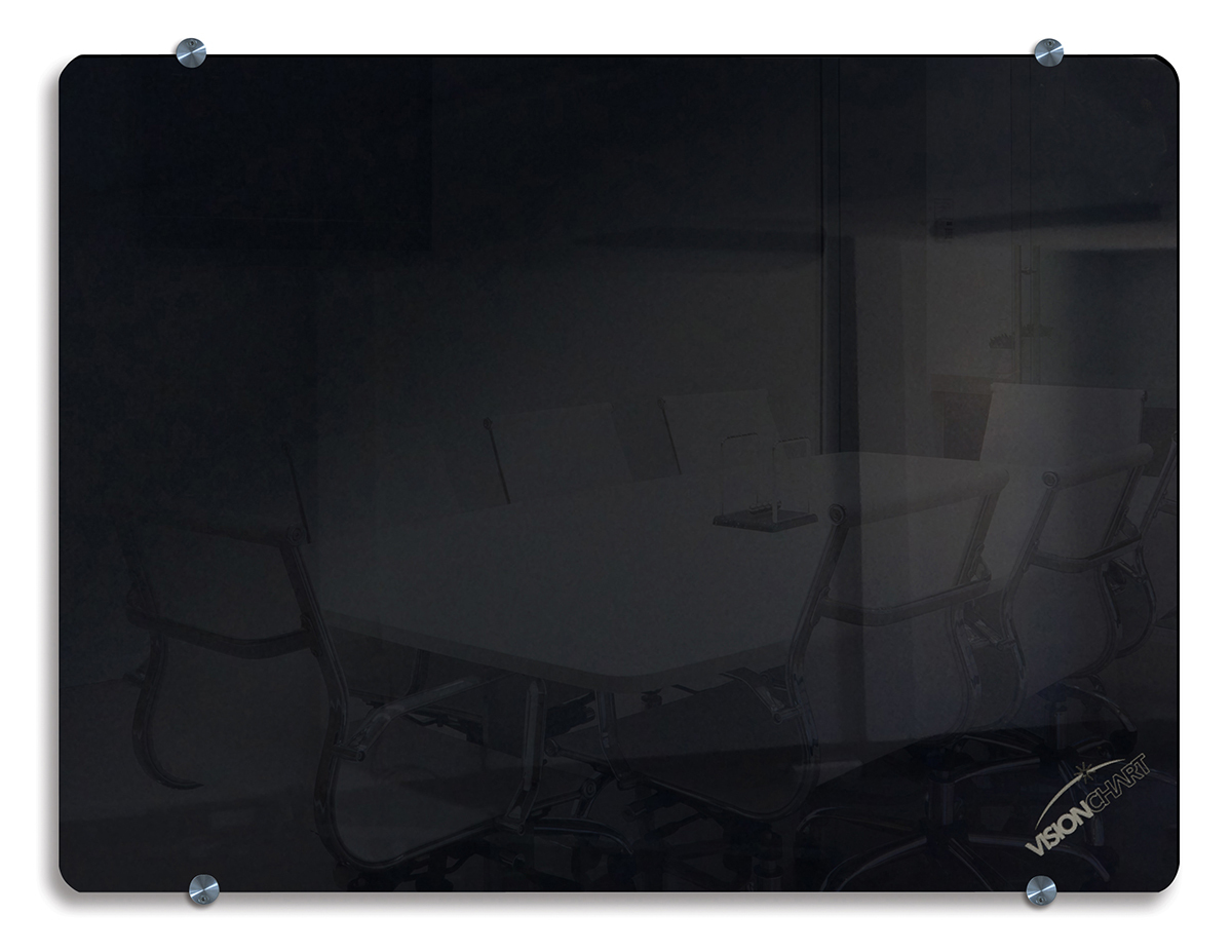 Lumiere Black Magnetic Office Glassboard