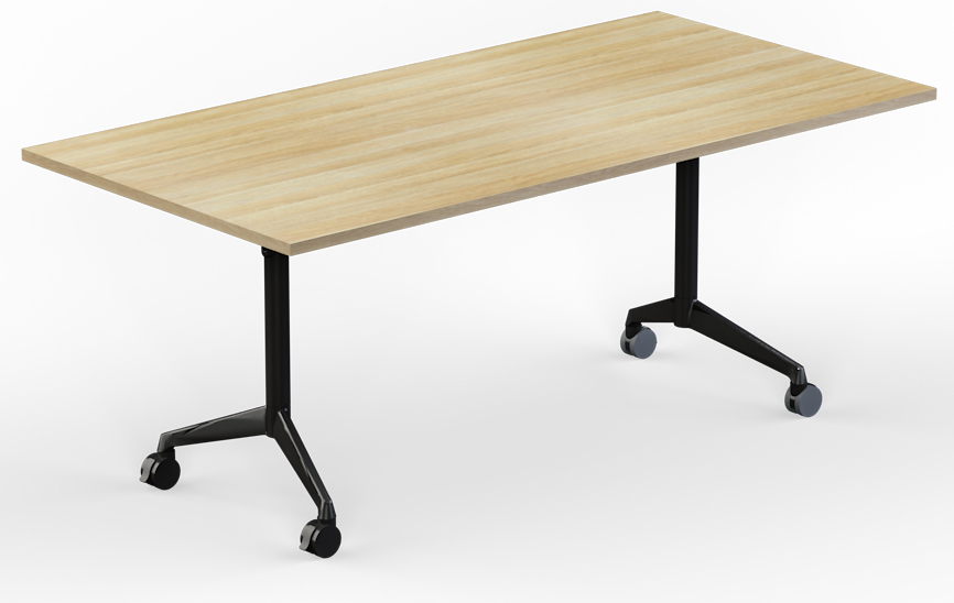 Modulus New Oak Flip Top Mobile Table Black Frame
