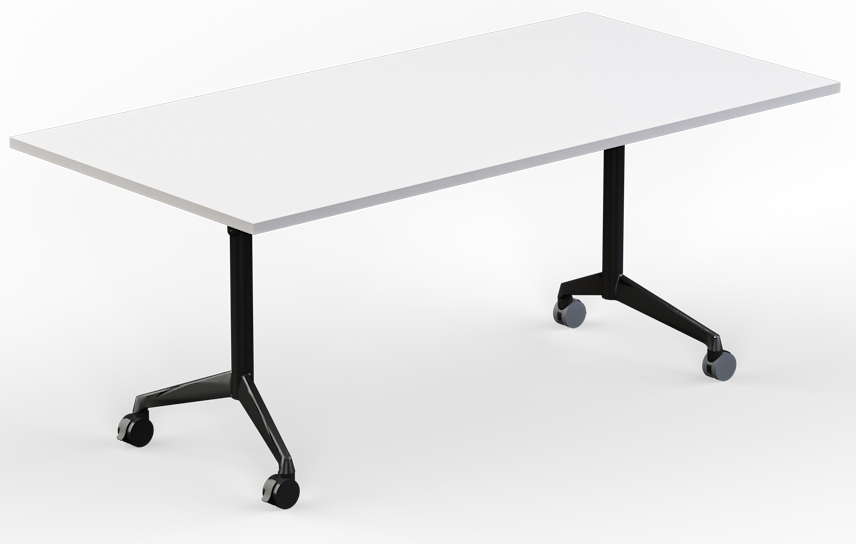 Modulus White Flip Top Mobile Table Black Frame