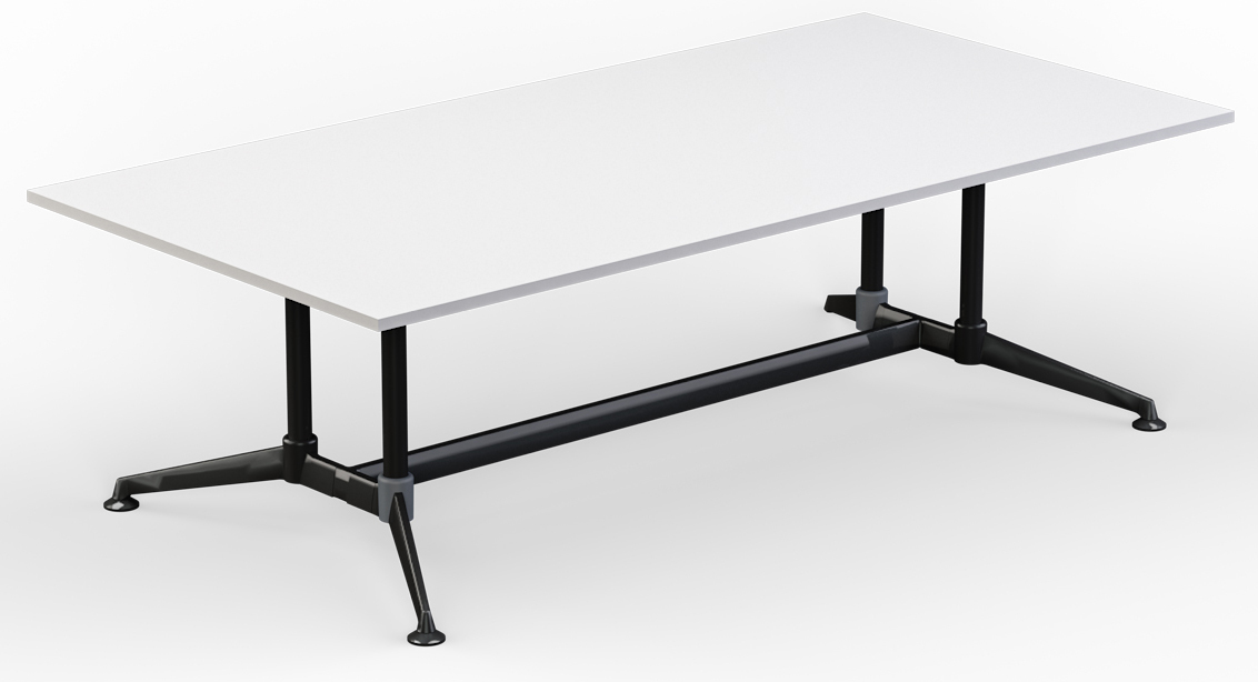 Modulus Boardroom Meeting Table - Twin Post - Black Frame