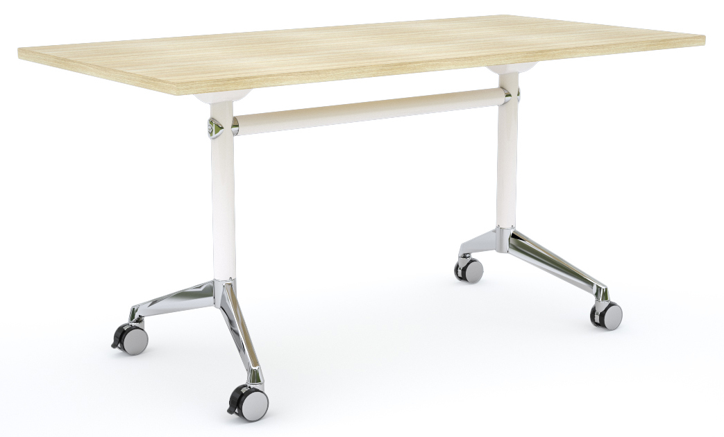 Modulus Mobile Flip Top Table White New Oak