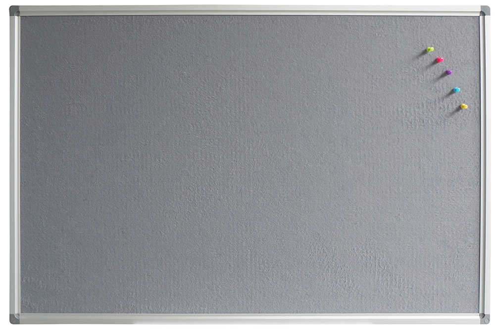 Wall Mountable Office Pinboard Grey Fabric