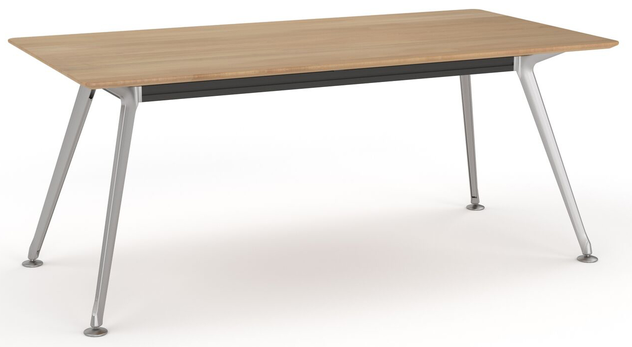 Team Beech Executive Boardroom Table - Polished Alloy Frame