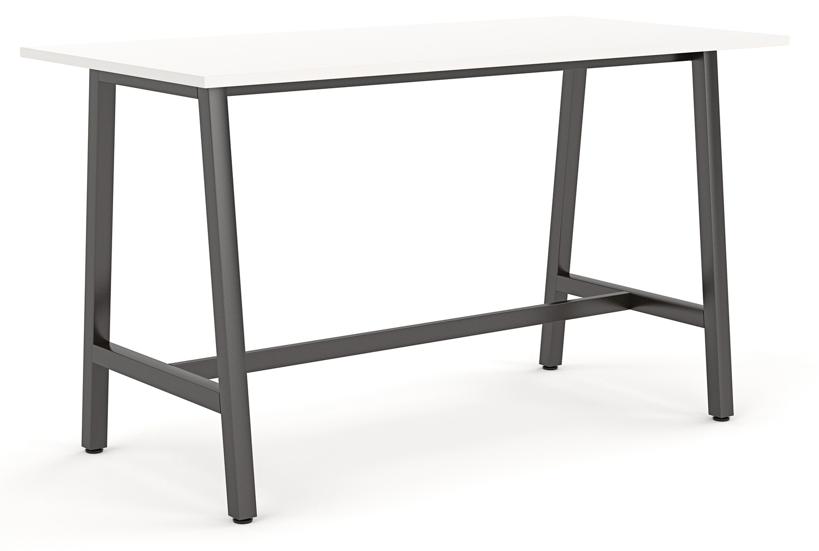 Trestle Bar Leaner Stand Up Table - Black Frame White Top