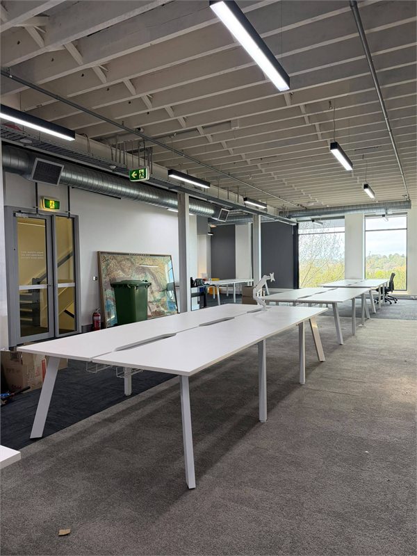 White workstations installed in a Melbourne office