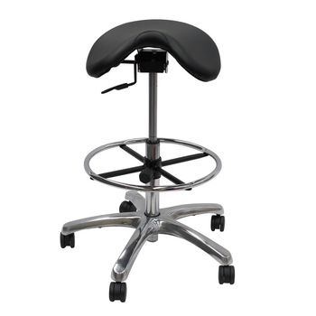 Werk Ex Black Drafting Saddle Chair