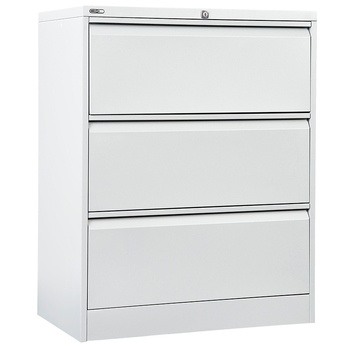 GO Steel White Lateral Filing Cabinet 3 Drawer