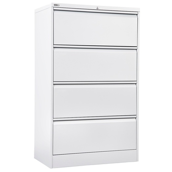 GO Steel White Lateral Filing Cabinet 4 Drawer