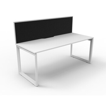 Deluxe Rapid Infinity 1 Person Single Sided Workstation With Screen White Frame White Top [size: 1800mm W x 780mm D x 730mm H]