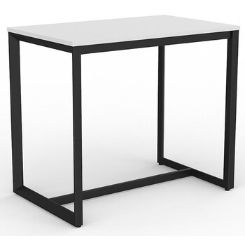 Anvil Bar Height Table Black Frame White Top