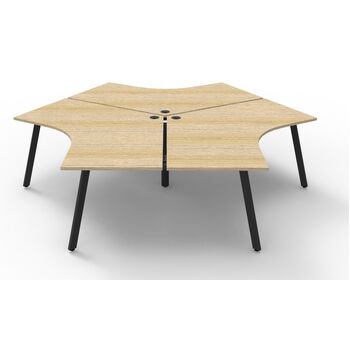 Infinity 120 Degree 3 Person Workstation - Eternity Leg