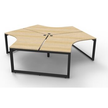 Infinity 120 Degree 3 Person Workstation - Loop Leg