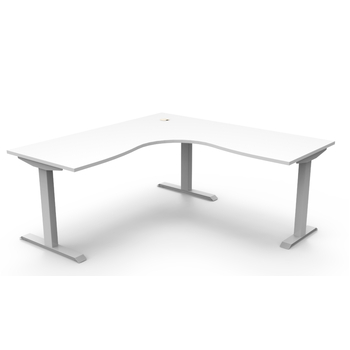 Boost Static Powder Coat Corner Workstation- White Frame White Top